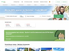 Screenshot Belvilla Website