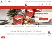 Screenshot Lebkuchen Schmidt Website