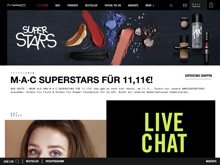 Screenshot MAC Cosmetics Website