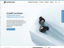 Screenshot Sennheiser Website