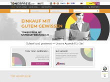 Screenshot Tonerpreis Website